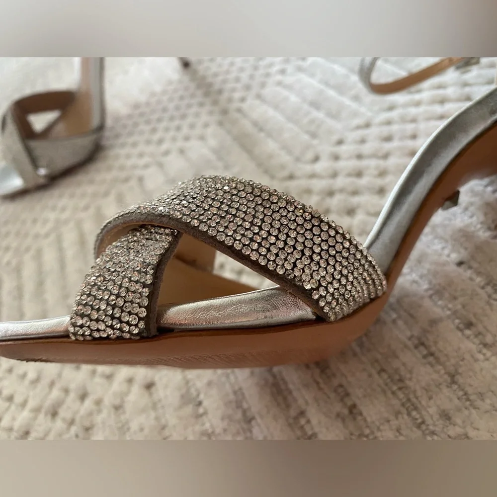 SCHUTZ JOLITA SILVER LEATHER SANDAL